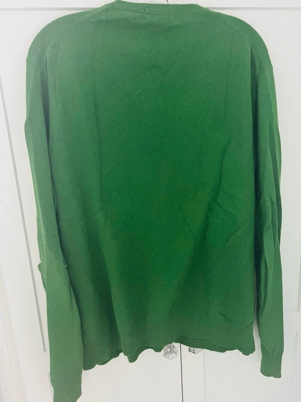 J. Crew Men's Green V-Neck Sweater Cashmere Blend Large